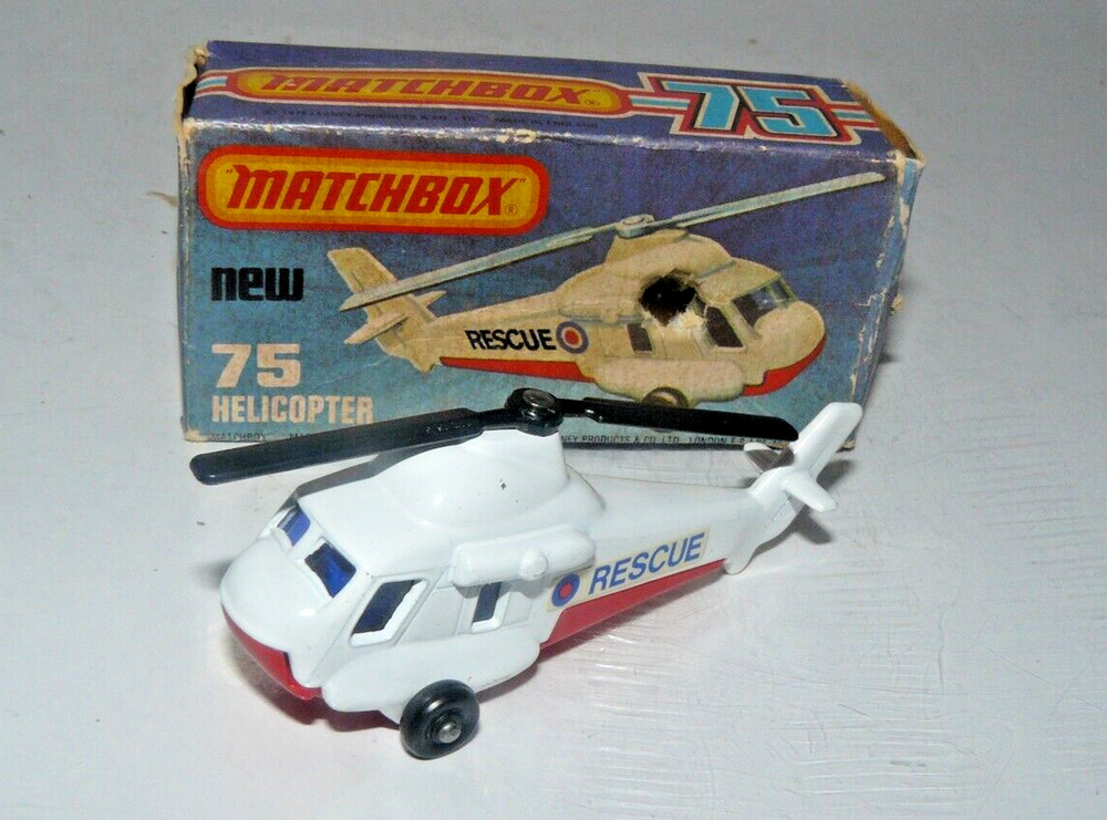 Matchbox Superfast No.75 Helicopter 1976 Mint Condition Die Cast Vehicle